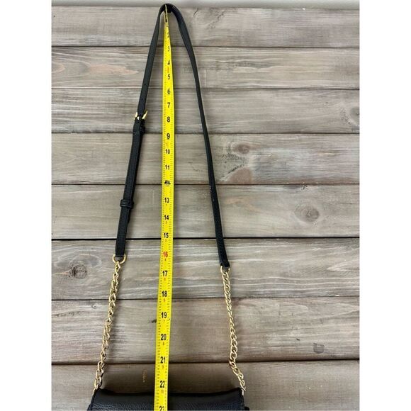 Michael Kors Bedford Flap Black Leather Front Chain Strap‎ Crossbody Bag - Picture 11 of 12